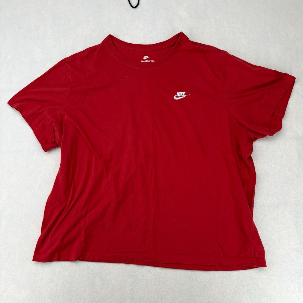 Nike The Nike Tee Red Short Sleeve Crew Neck Logo Tee Men's Big & Tall 3XL
